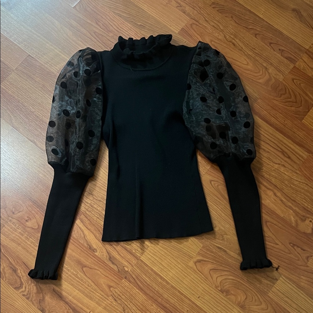 Chic Black Puff Sleeve Blouse